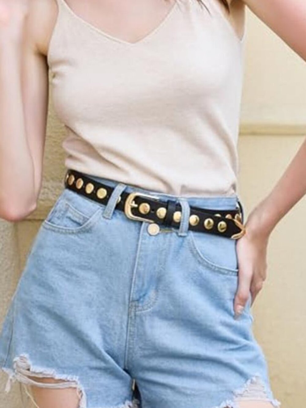 Women Black Leather Belt for Jeans Dresses Pants Fashion Ladies Casual Waist